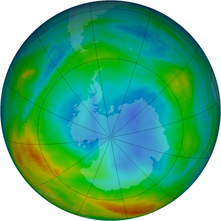 Antarctic ozone map for 13 July 1994